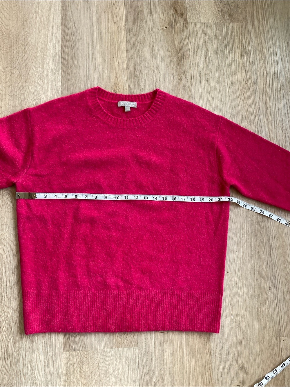 J.Crew Fuchsia Alpaca Merino Wool Blend Crewneck Sweater XS Cozy Soft Knit - Picture 9 of 11